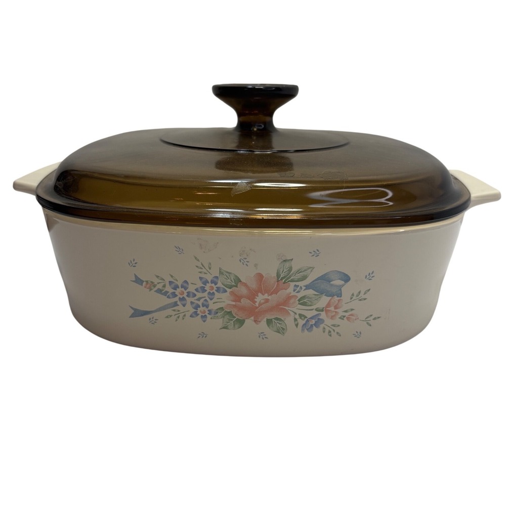 CorningWare Symphony Casserole Dish 2L A-2-B with Pyrex Fireside Lid Vintage